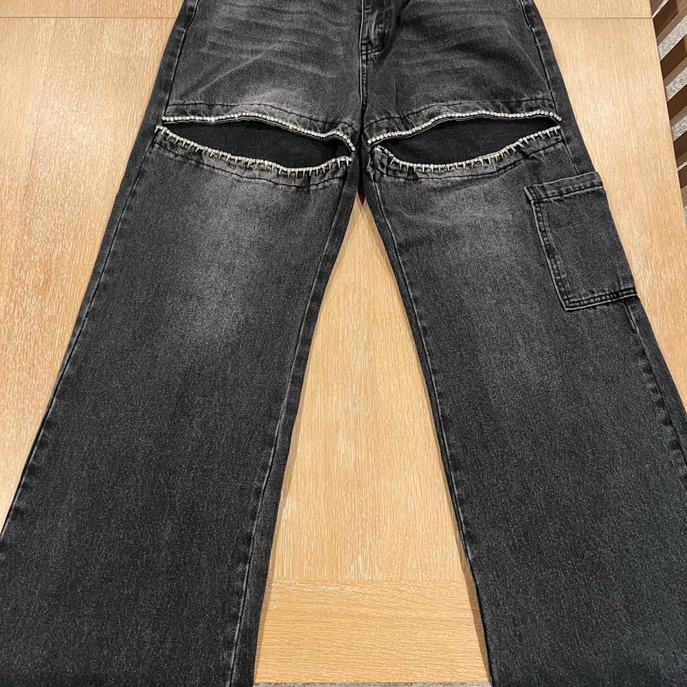 PTCL Women’s Black Distressed Jeans, Size 31